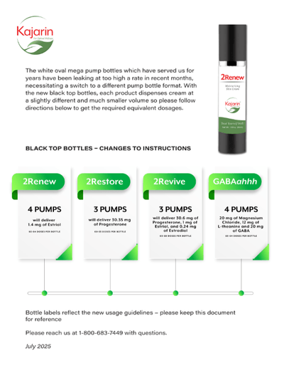 2Restore Progesterone Cream by Kajarin | Estrogen Balance Cream
