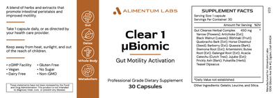 Alimentum Labs- Clear 1 uBiomic - NuVision Health Center