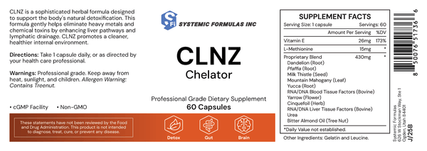 Systemic Formulas CLNZ - Chelator - NuVision Health Center