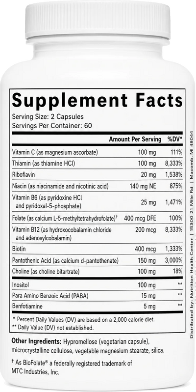 Vitamin B Complex (60 Day Supply) - NuVision Health Center