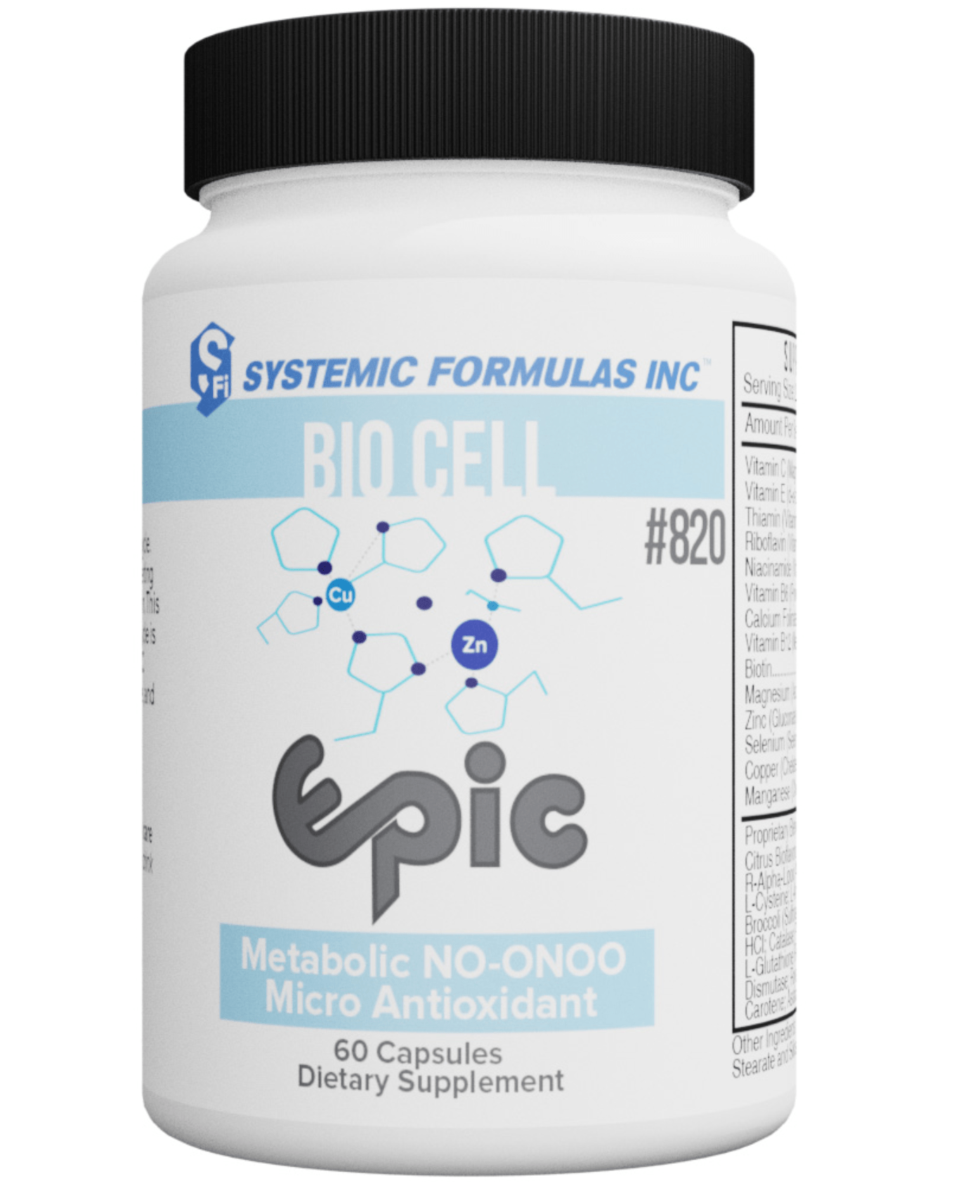Epic by Systemic Formulas  Metabolic NO-ONOO Micro Intra-Cellular